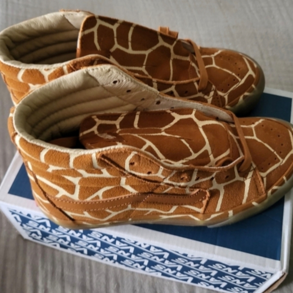 Vans Sk8 Hi Vault LX Women 5 Giraffe Print VNOA4CS52V3 Orange Brown 022025 - Picture 6 of 9